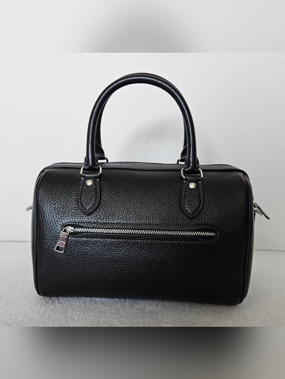 Coach Rowan Satchel Bag - Black With Silver Hardware - Picture 3 of 9
